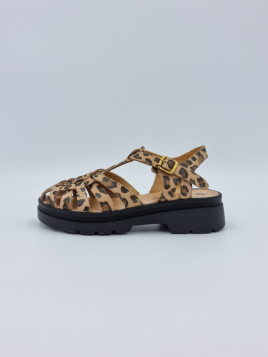 sunglass cuir léopard