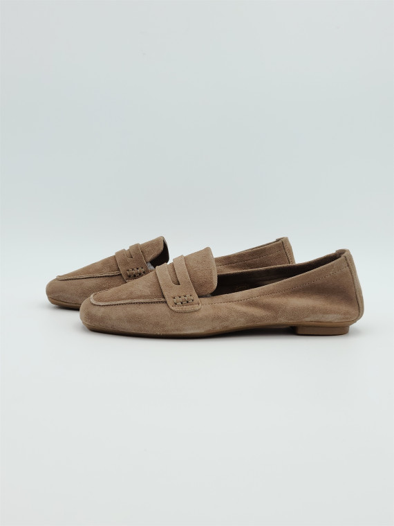 hema cuir velours taupe foncé