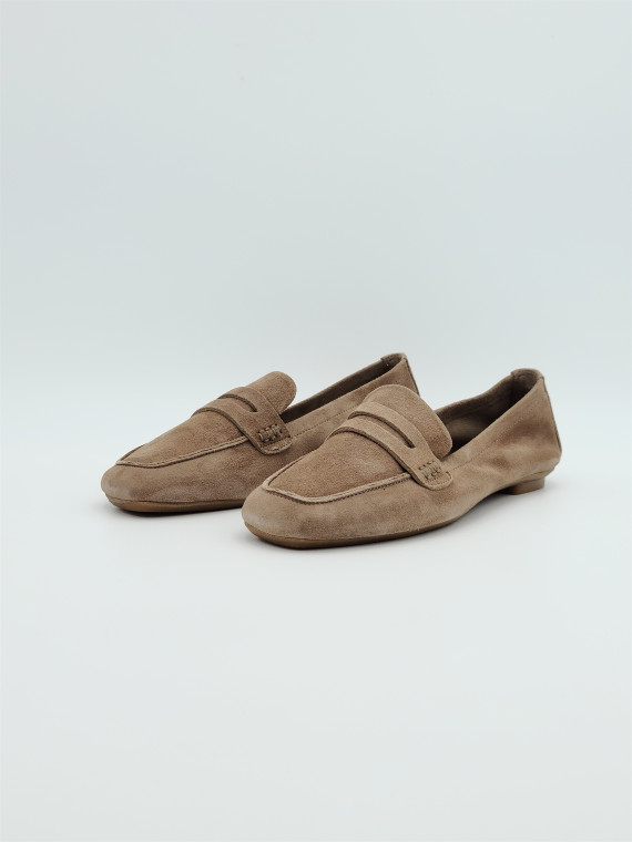 hema cuir velours taupe foncé