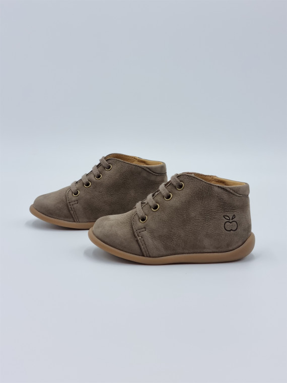 stand-up bottine nubuck marron glace