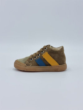 gazer zip suede/calf spazz. marron