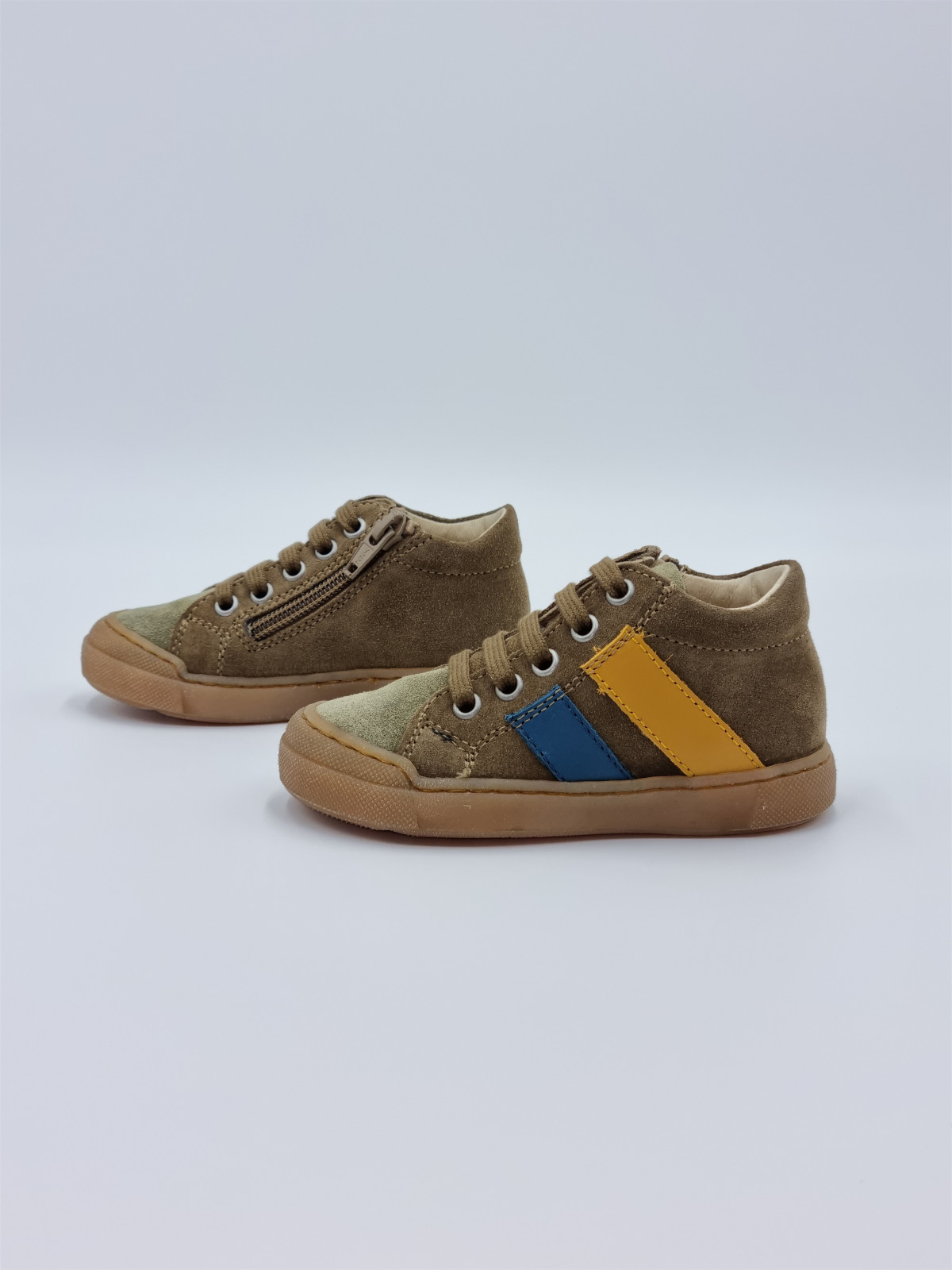 gazer zip suede/calf spazz. marron