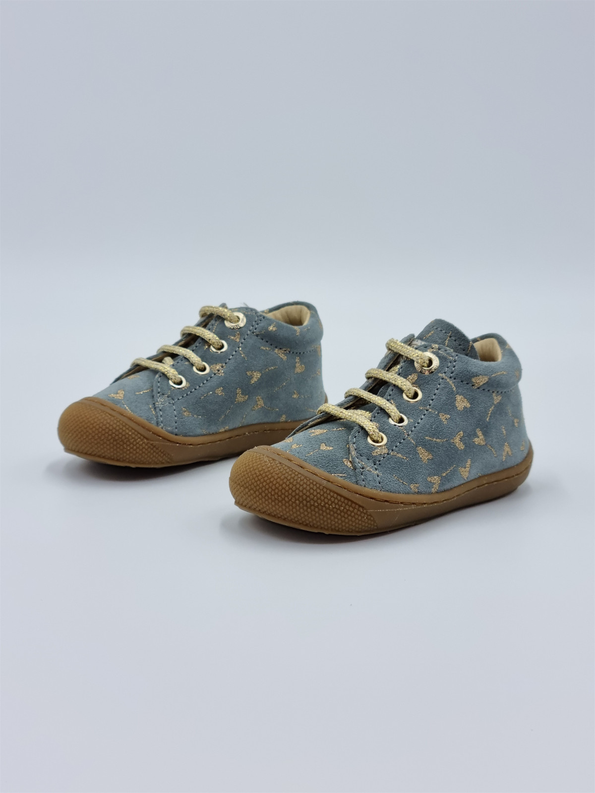 cocoon suede pr.glitter flower heart gris