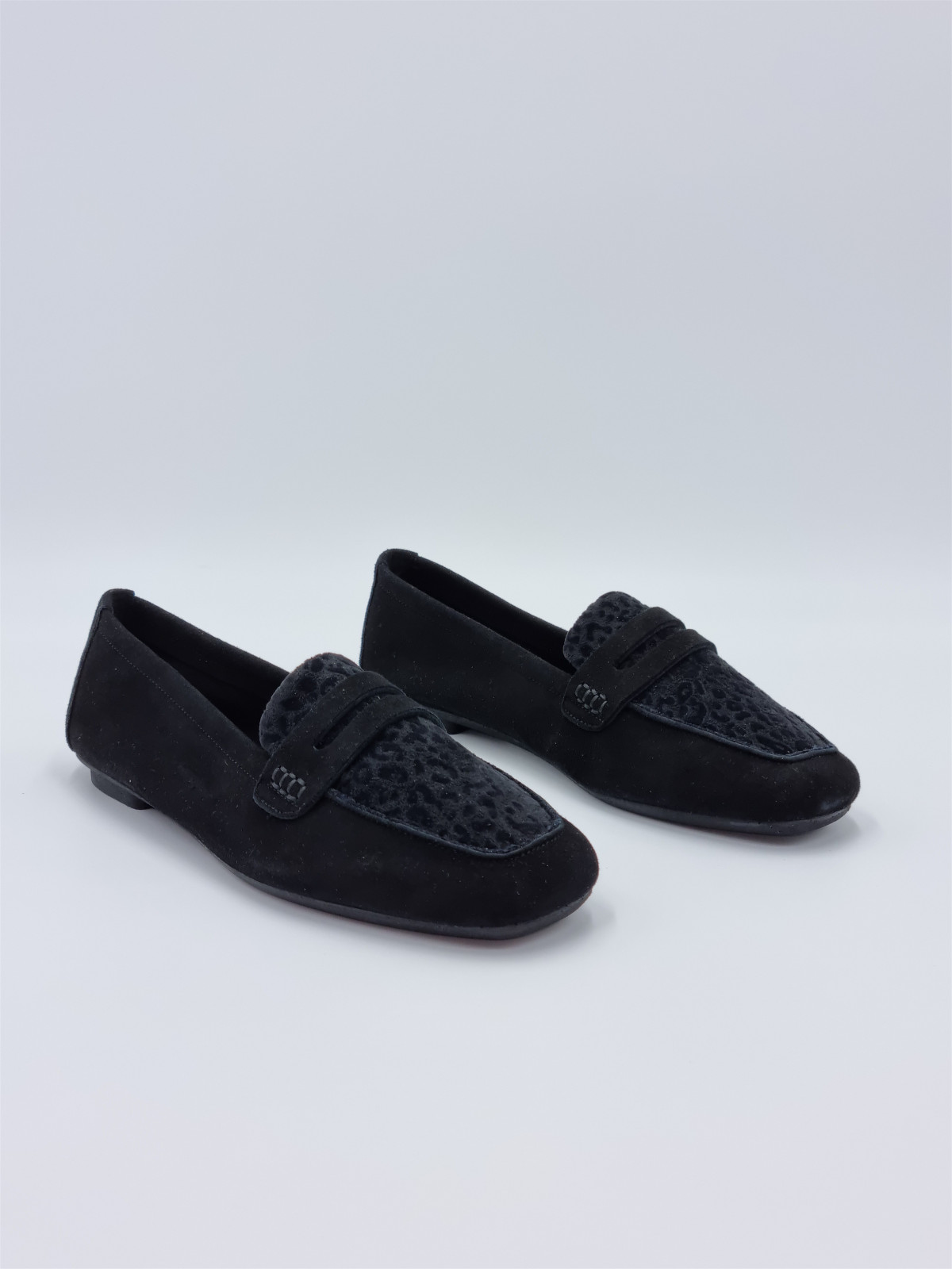 hema cuir velours leopard noir