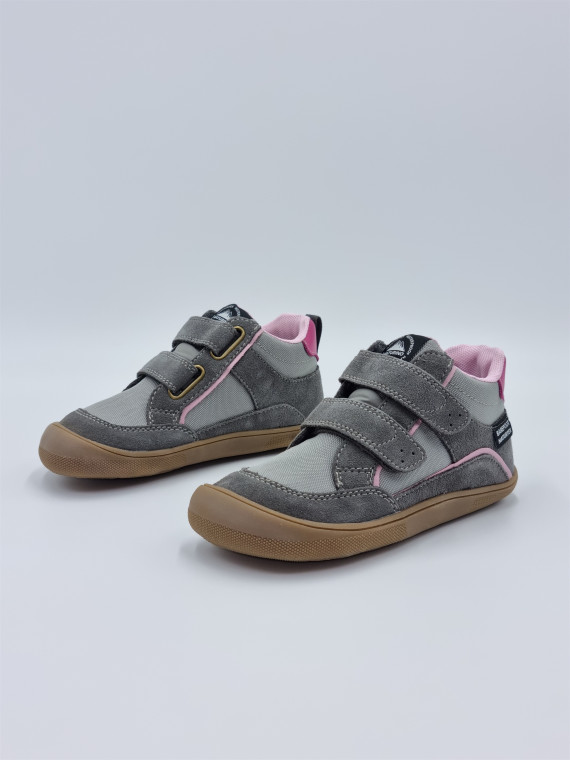 barefoot kesy high w suede/fabric lin.spina gris fonce