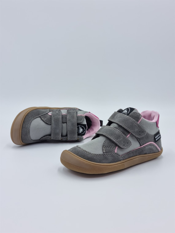 barefoot kesy high w suede/fabric lin.spina gris fonce