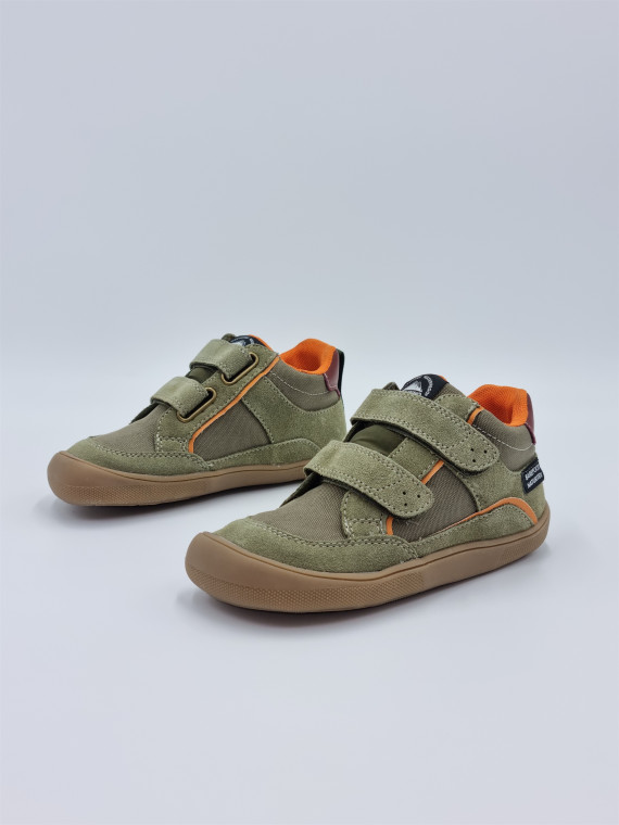 barefoot kesy high w suede/fabric lin.spina vert militaire
