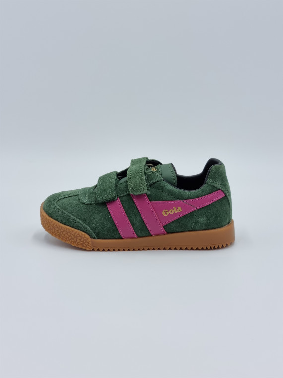 harrier strap cuir evergreen/fuschia/black