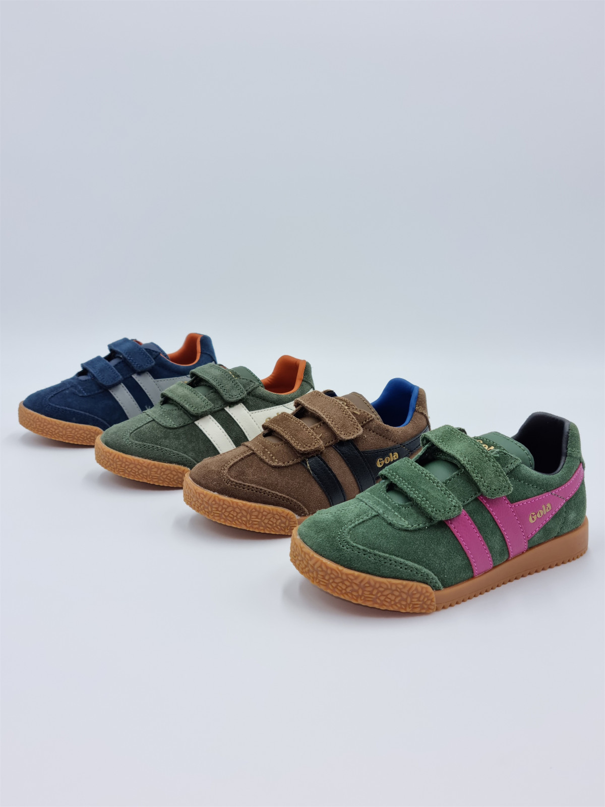 harrier strap cuir evergreen/fuschia/black