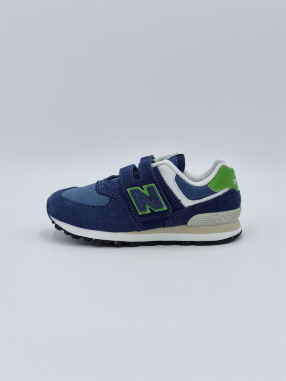 574 hook & loop cuir marine