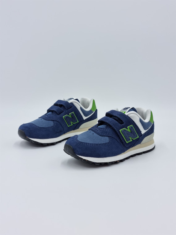 574 hook & loop cuir marine