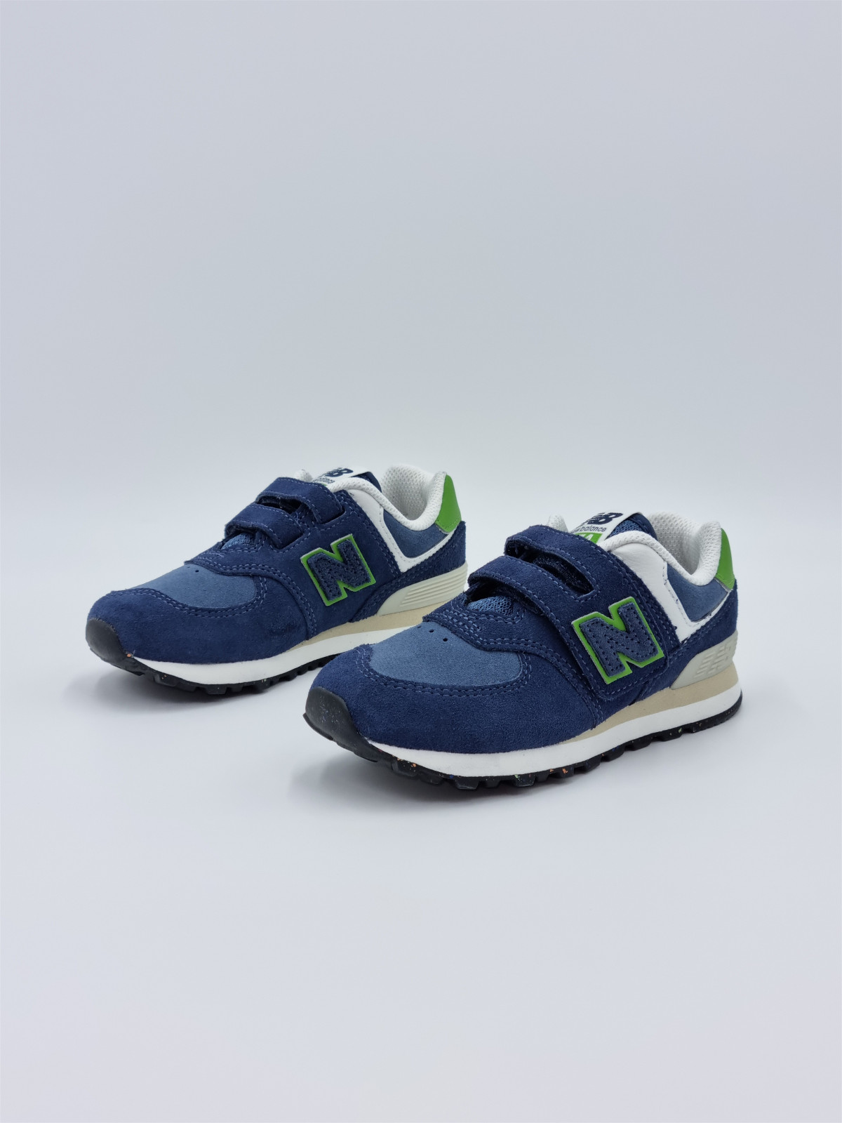 574 hook & loop cuir marine