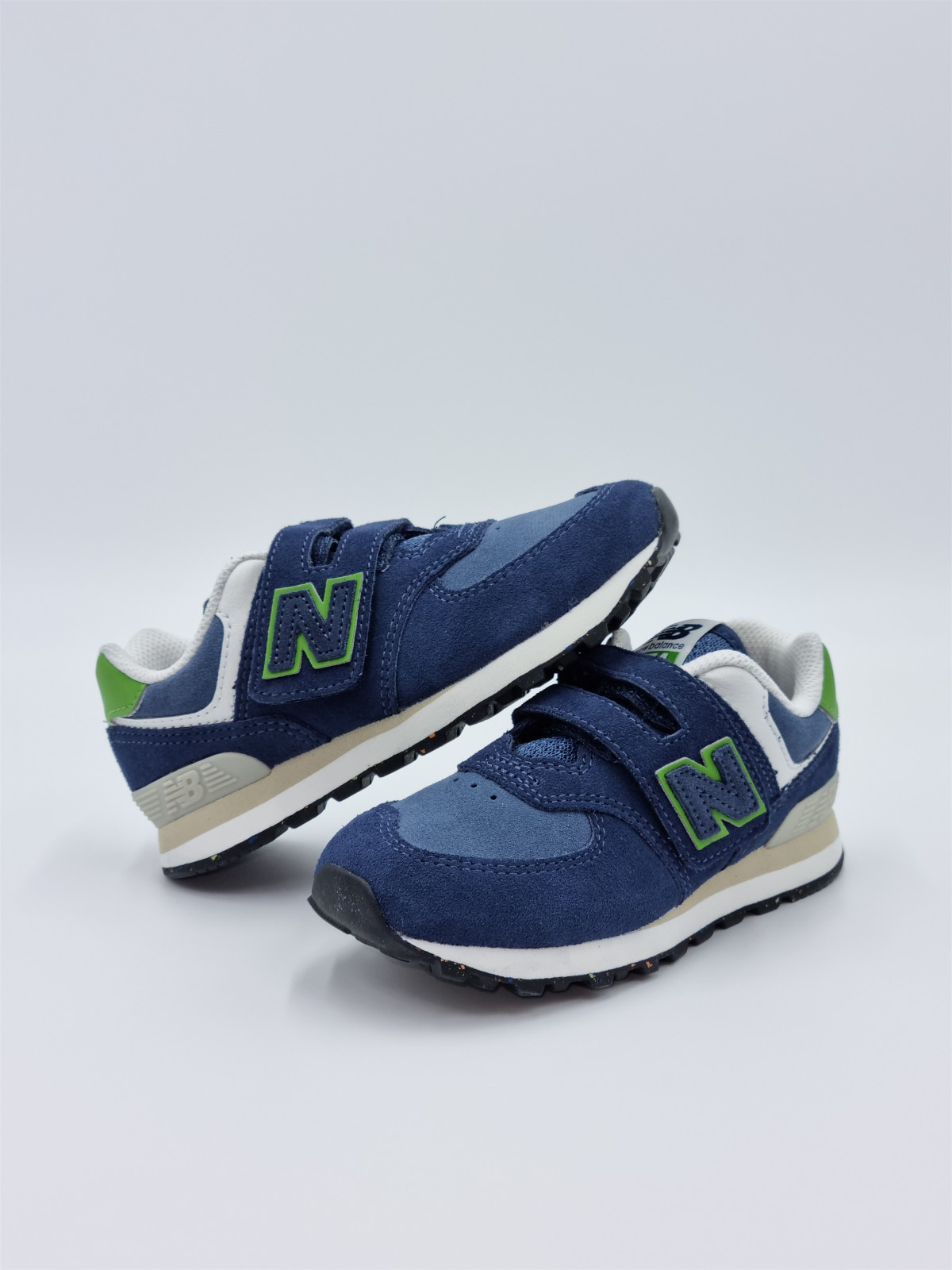 574 hook & loop cuir marine