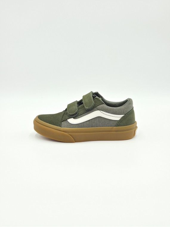 old skool v. nubuck/textile green