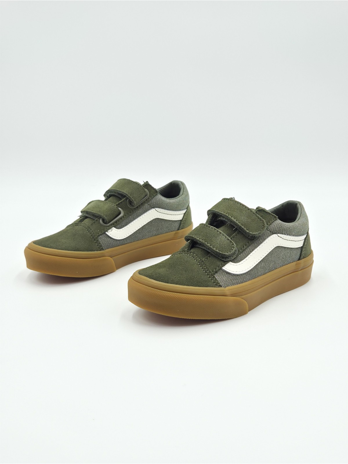 old skool v. nubuck/textile green