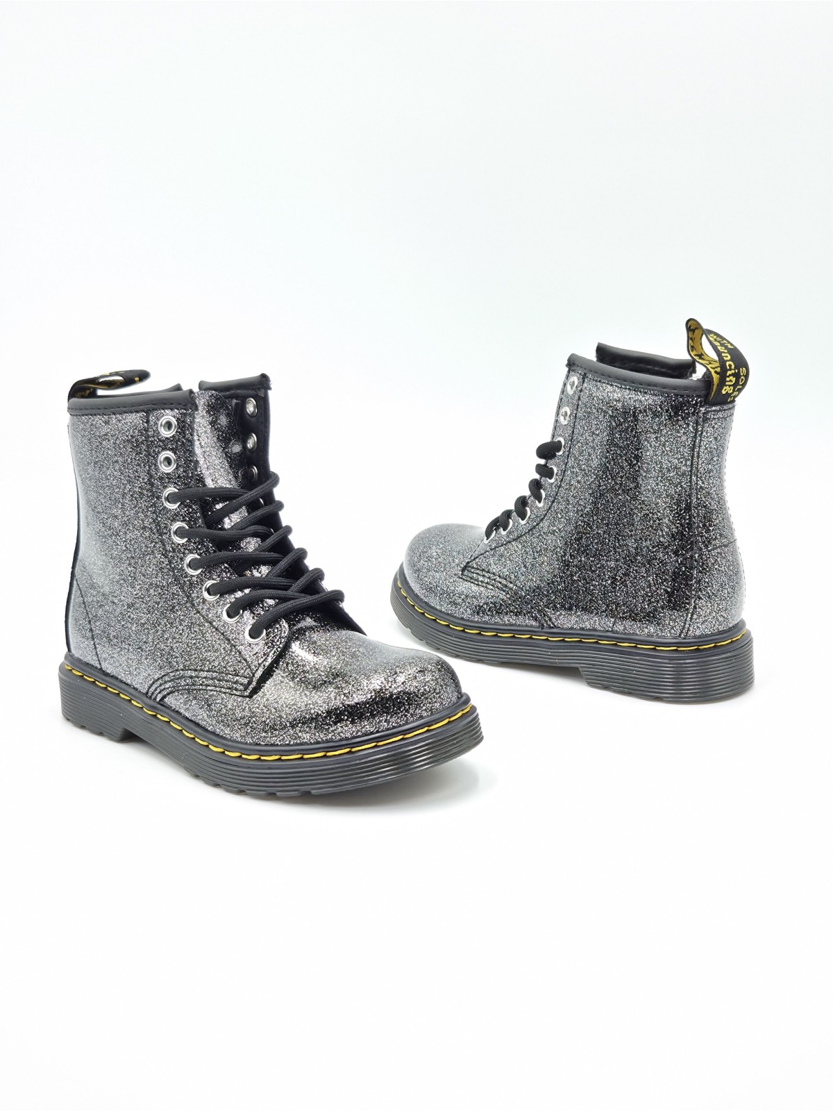 1460 j glitter noir/argent