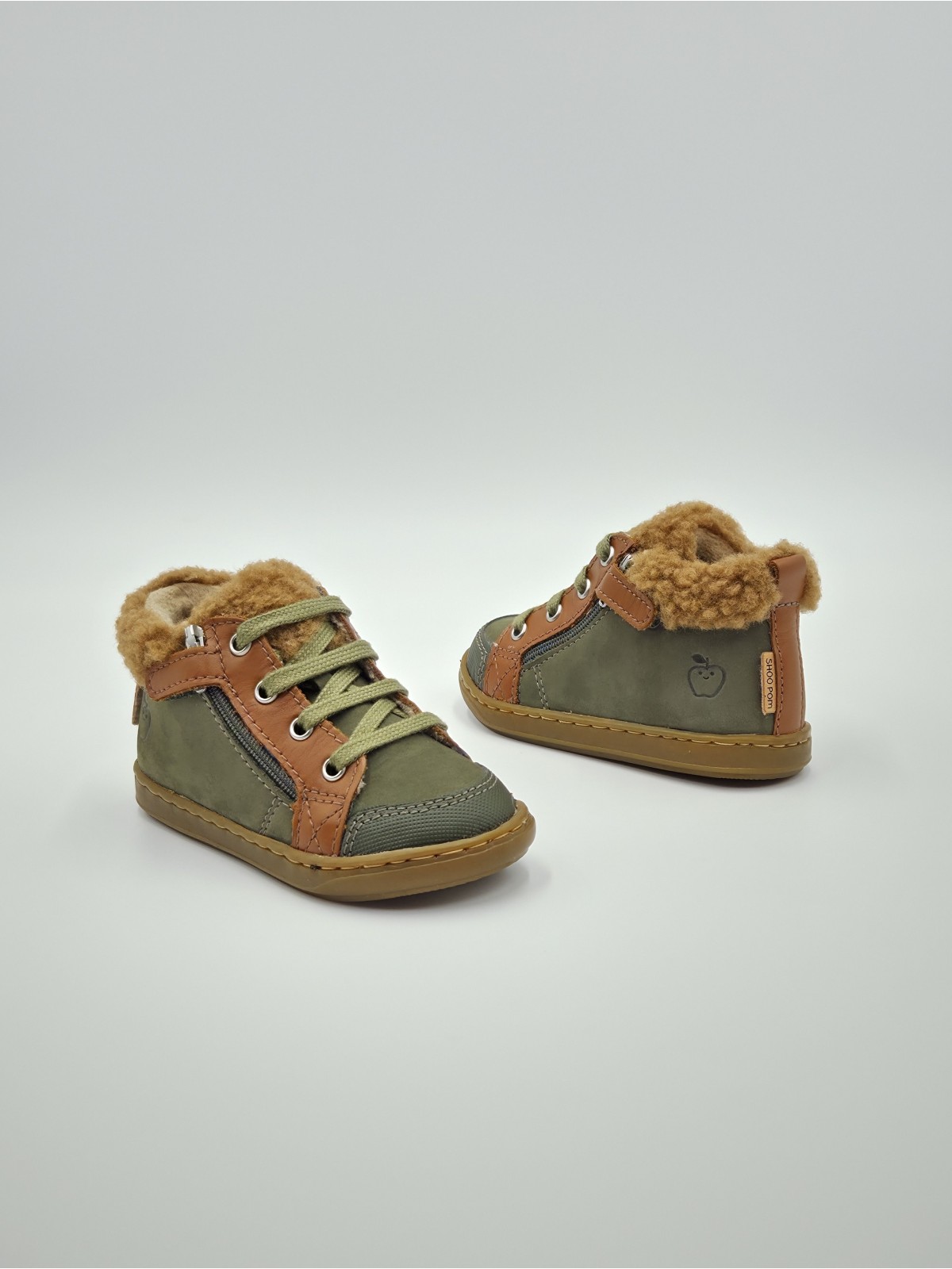 bouba zip wool nubuck kaki-dk camel