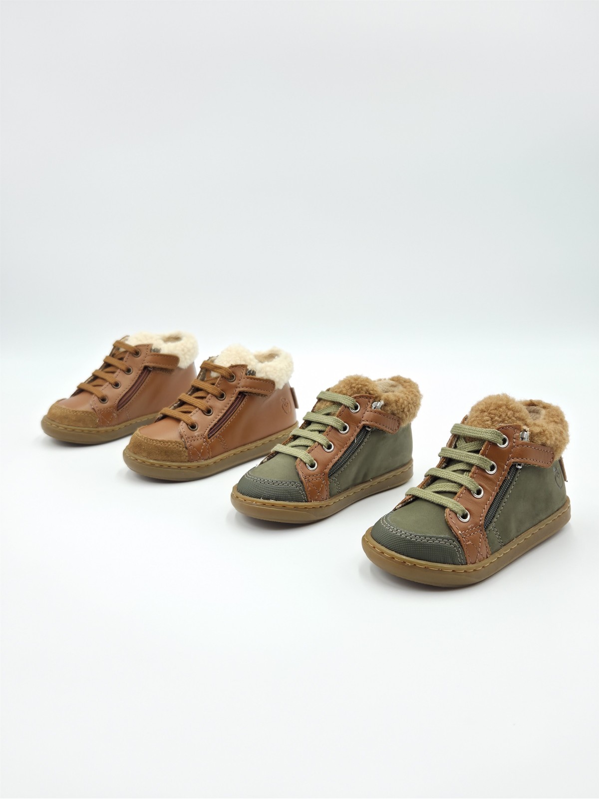 bouba zip wool nubuck kaki-dk camel