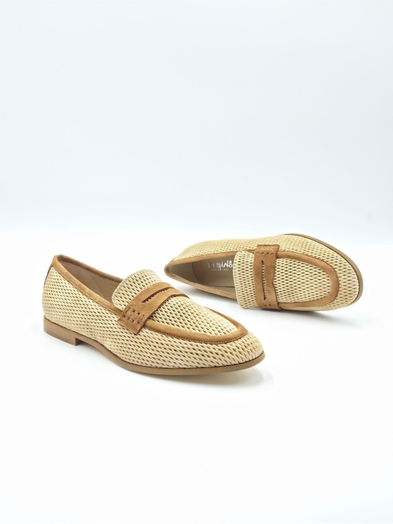 florine cuir velours perfo beige/chamois