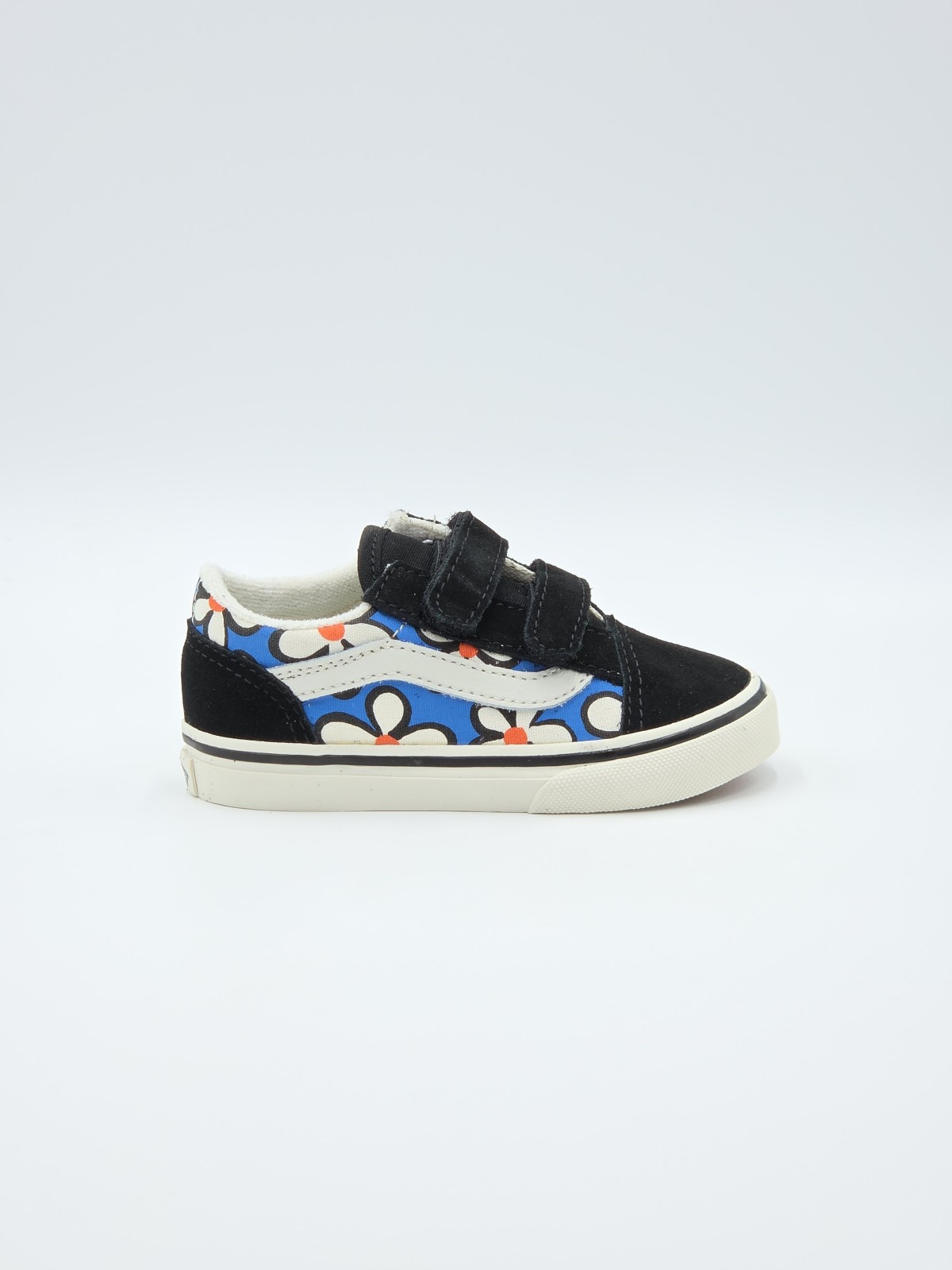 old skool v. glitter painted floral bright azure