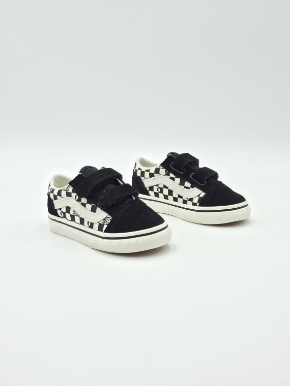 old skool v. nubuck/textile geo check black