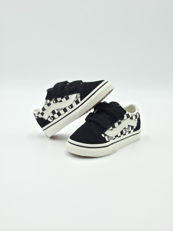 old skool v. nubuck/textile geo check black