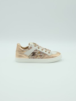 florine cuir blanc-paillette multi