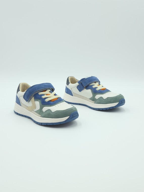 skier cuir o.white + teal