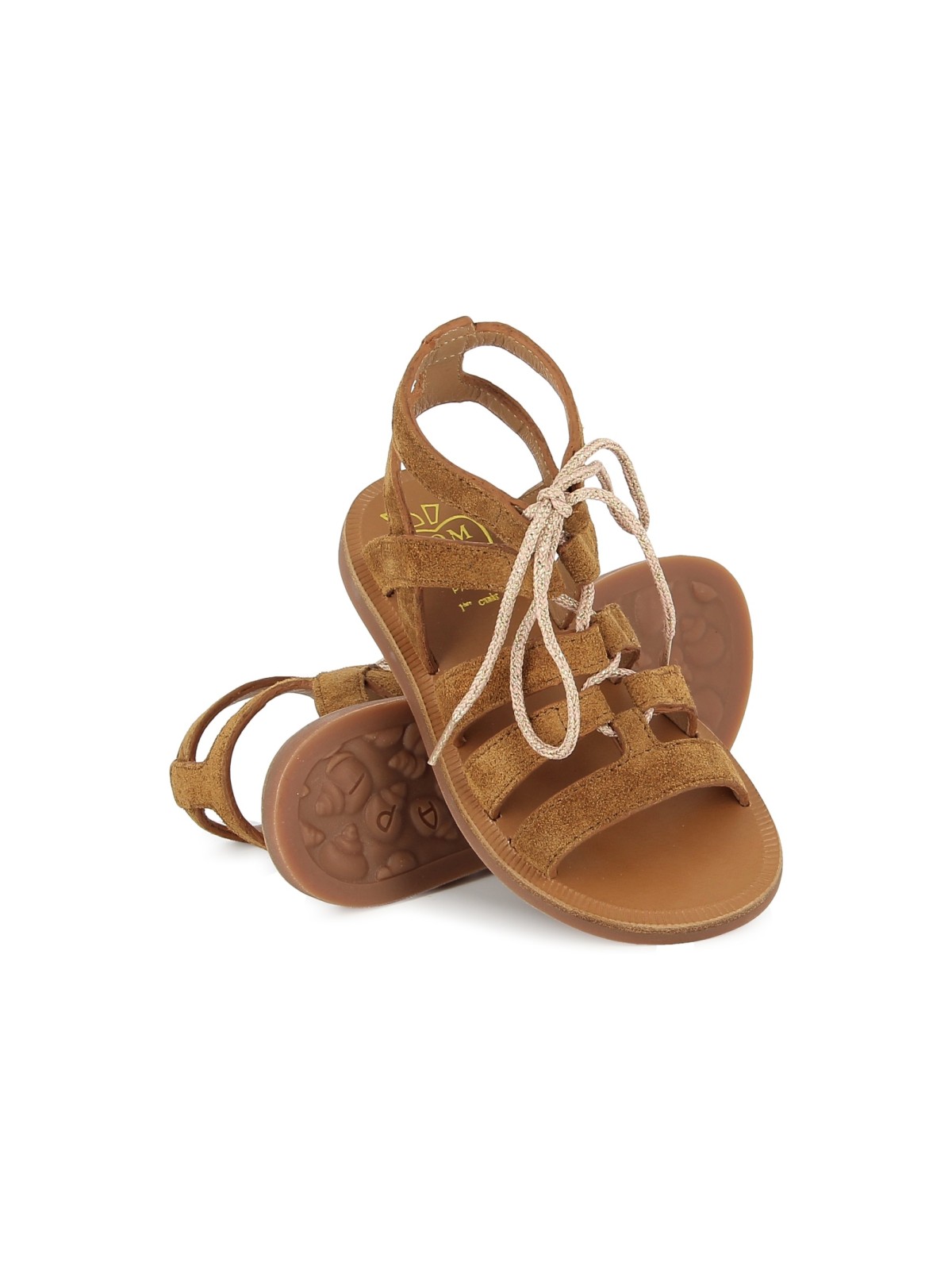 plagette guily strap velours caramel