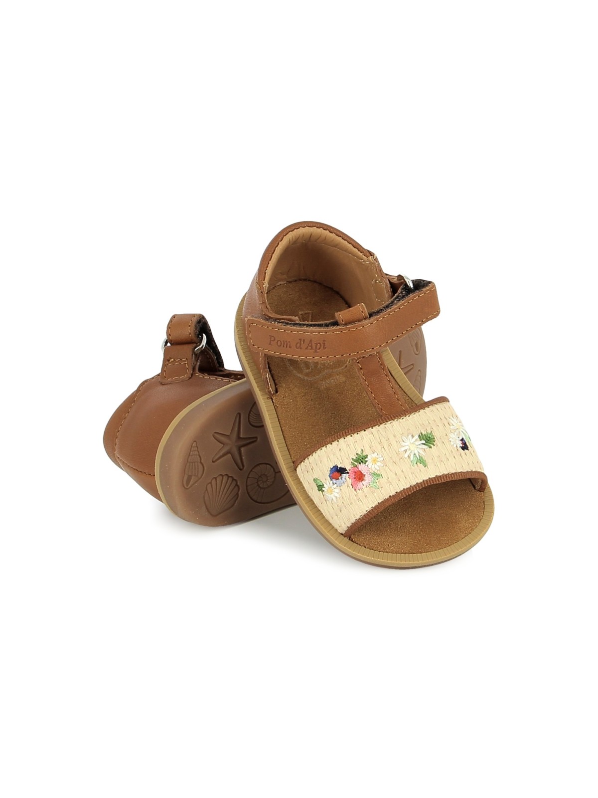 poppy air natur nappa-raphia cuero-crema