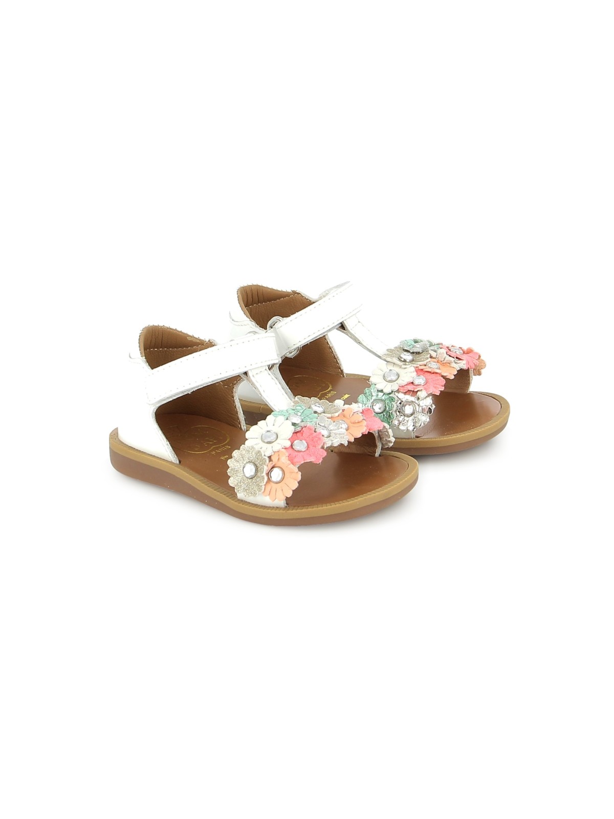 poppy strass flowers vernis blanco-multi