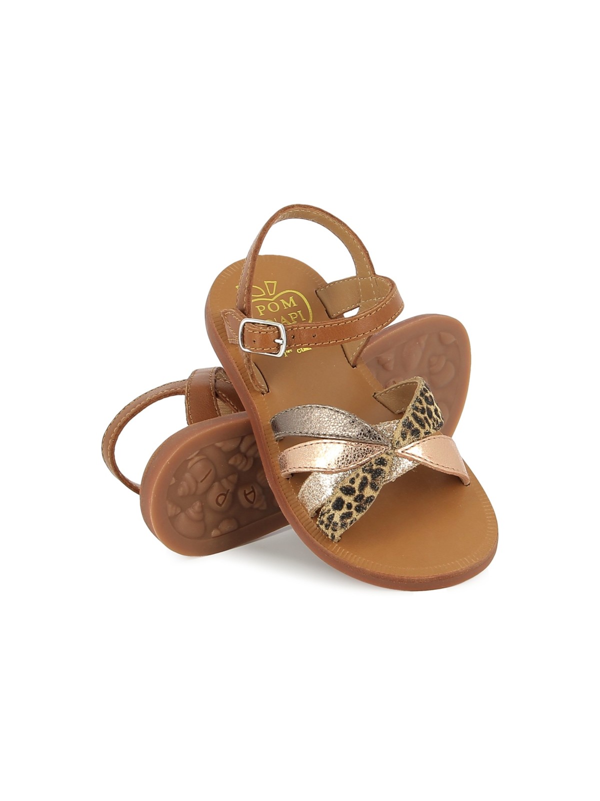 plagette oto nappa cuero-cuivre