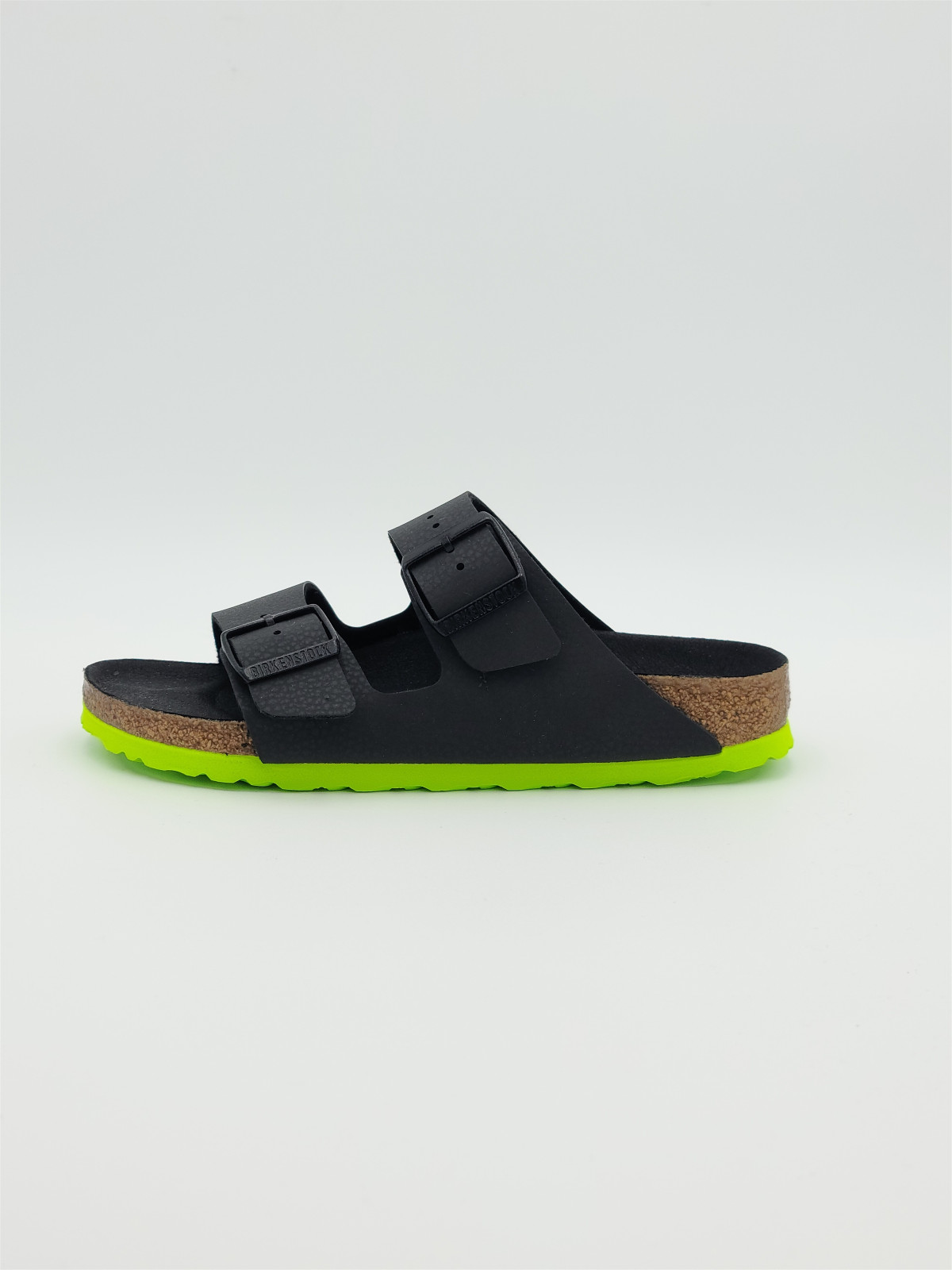 arizona kids cuir noir/lime