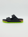 arizona kids cuir noir/lime