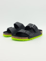 arizona kids cuir noir/lime