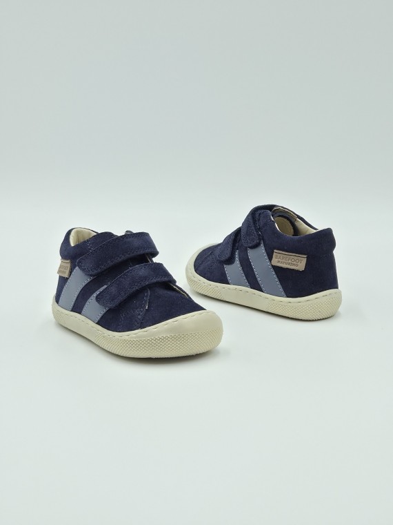 barefoot sabby vl suede/calf sole bone bleu