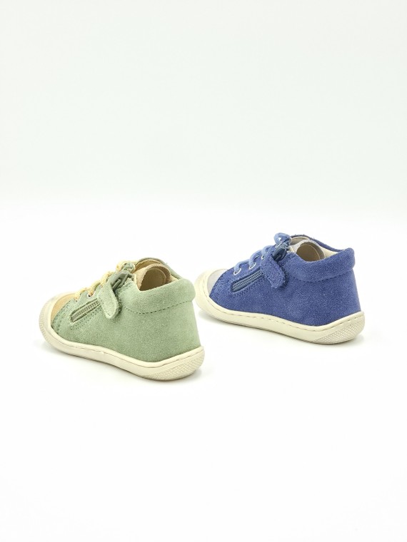 cocoon zip suede sole bone bleu ciel