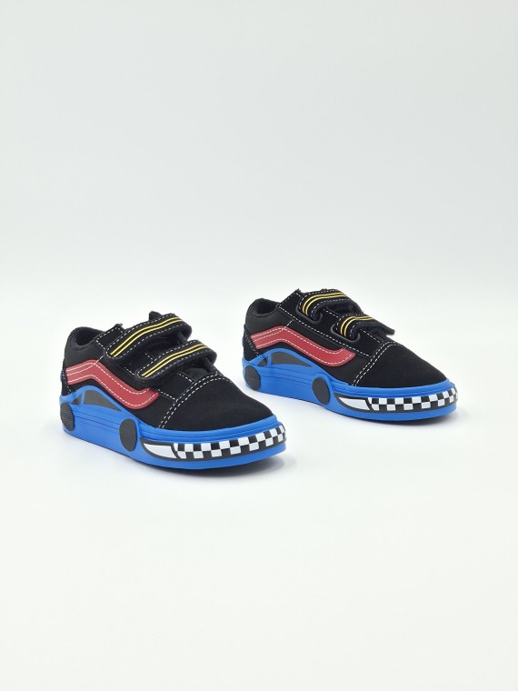 old skool v. nubuck/textile car black/blue