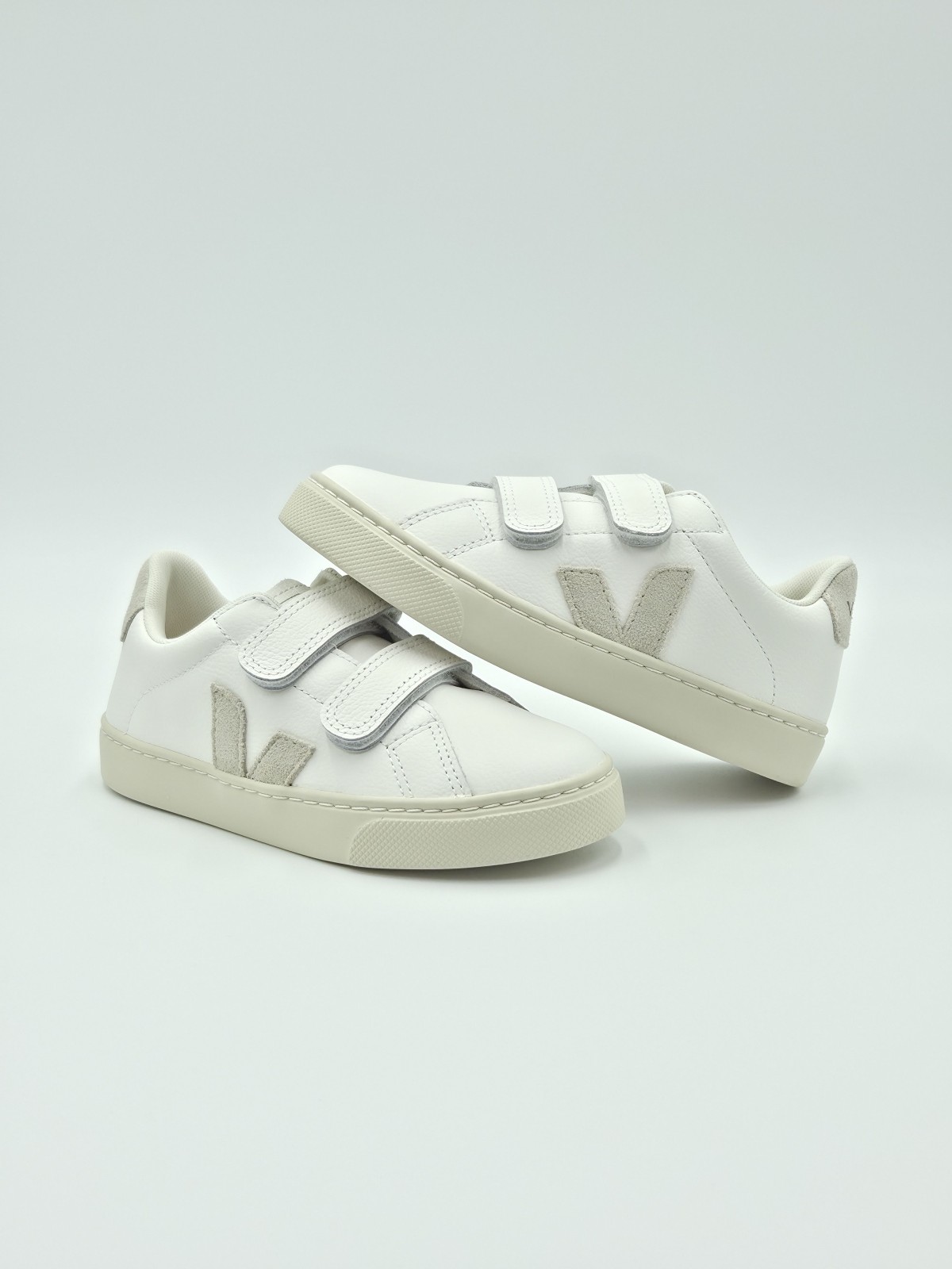 esplar velcros cuir white_natural.
