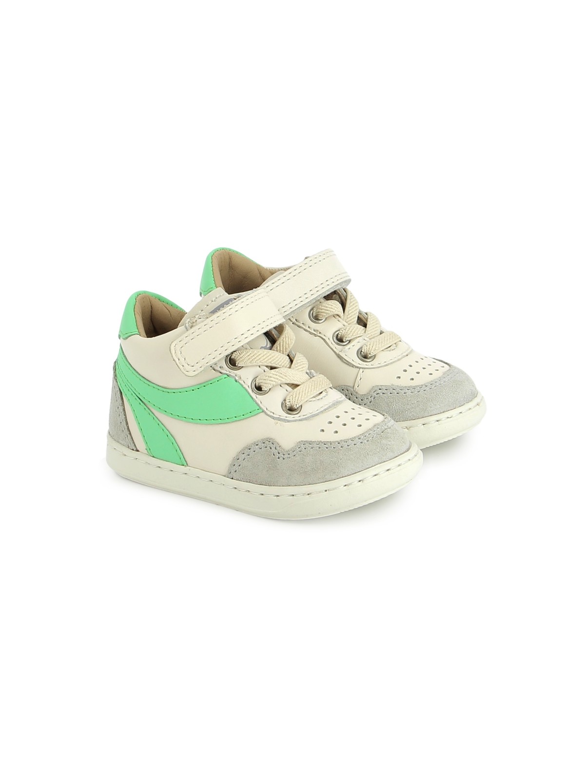 bouba ziva nappa-velours off white-green