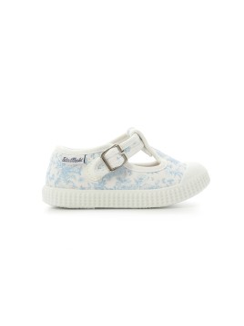 t&c 14 babies print toile jouy ciel