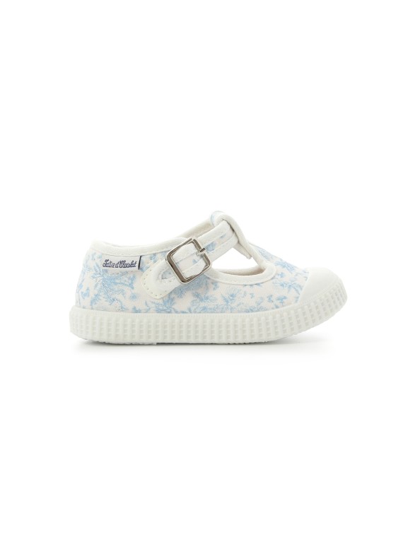 t&c 14 babies print toile jouy ciel