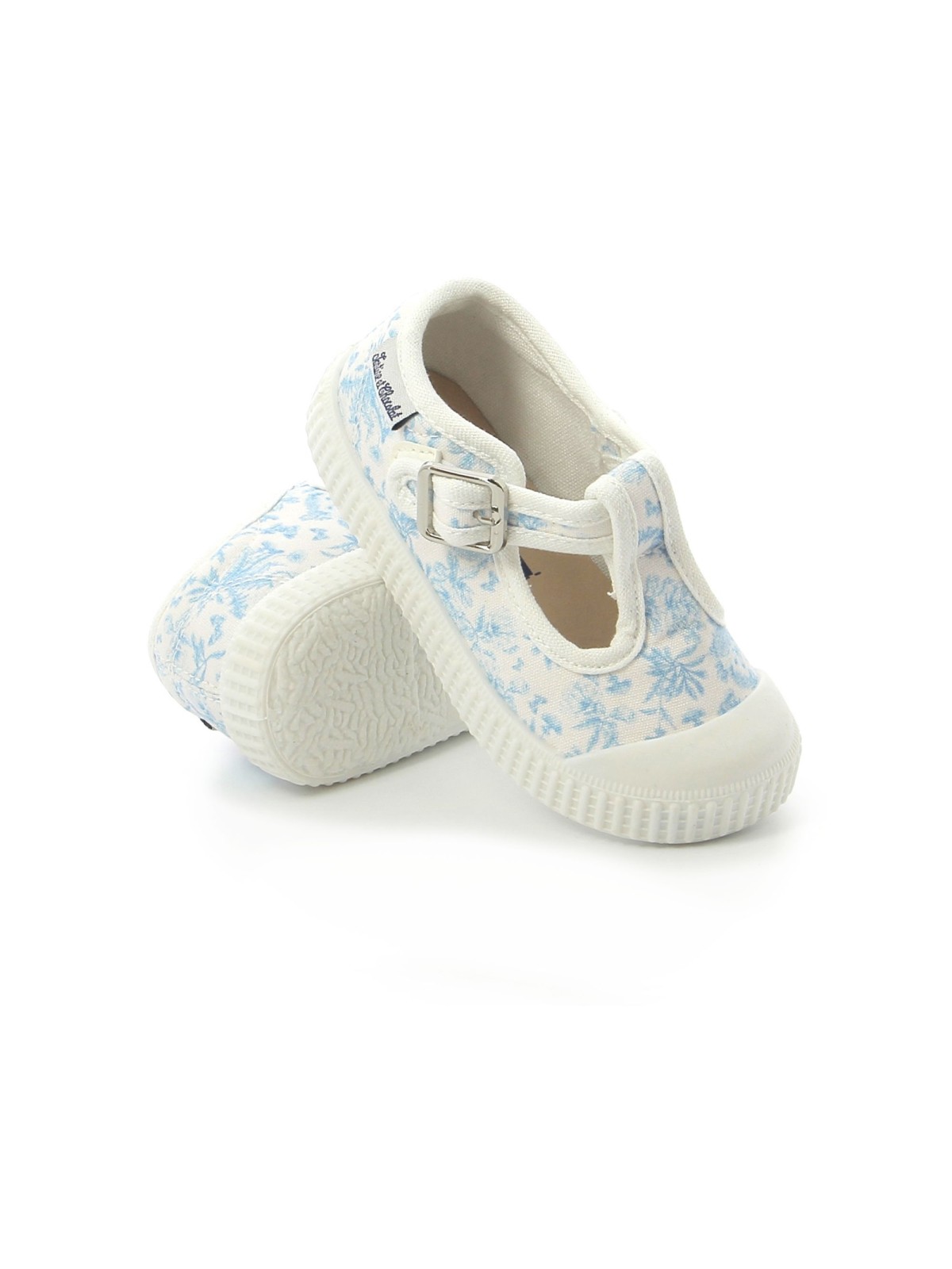 t&c 14 babies print toile jouy ciel