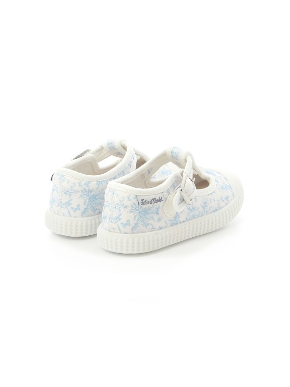 t&c 14 babies print toile jouy ciel