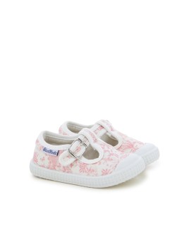 t&c 14 babies print toile jouy rose