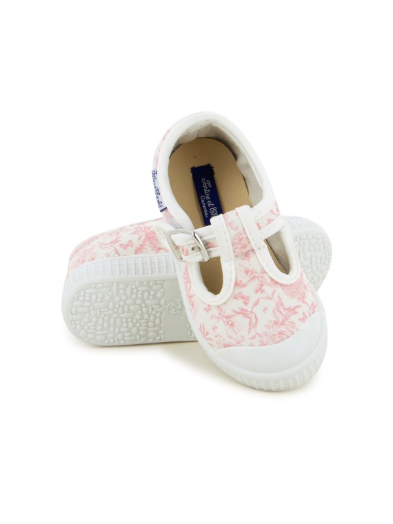 t&c 14 babies print toile jouy rose