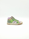 debby cuir vert/mauve