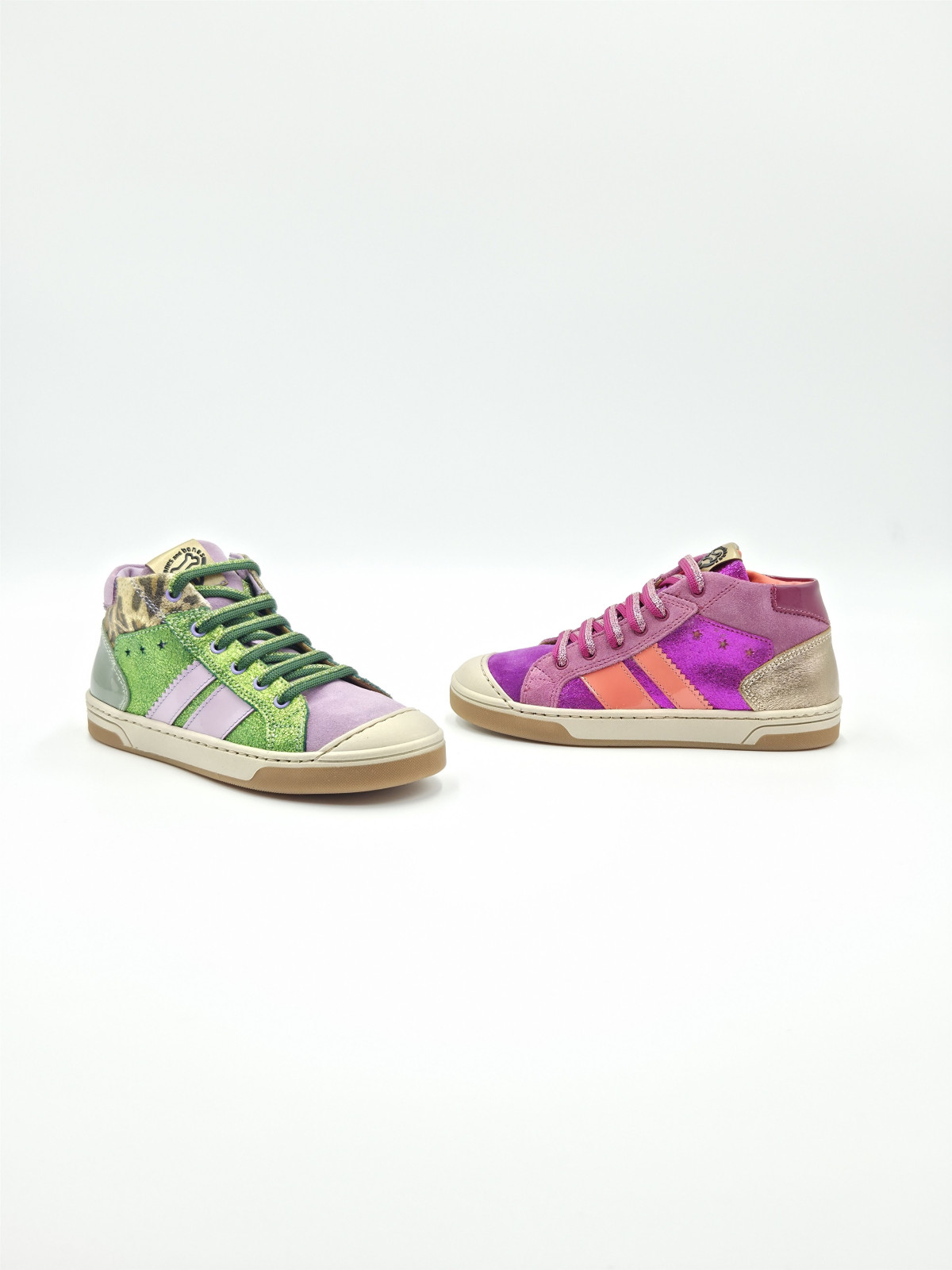debby cuir vert/mauve