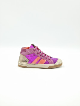 debby cuir fuschia/corail
