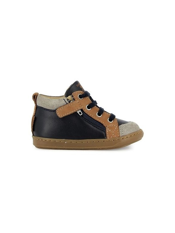 bouba bi zip nappa-nubuck navy-camel